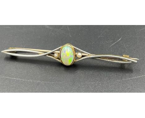 An opal brooch