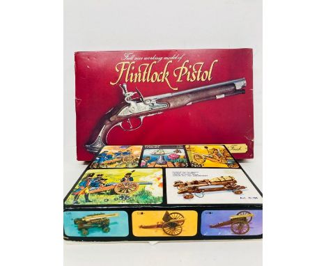 A boxed  full size working model of a Flintlock pistol and a boxed boxed Cannone Del XV Secolo model kit 