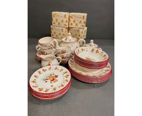 Teddy Bears Masons Ironstone Nursery Tea Set to include 6 mugs in their original boxes, 6 dinner plates, 6 side plates, 6 tea