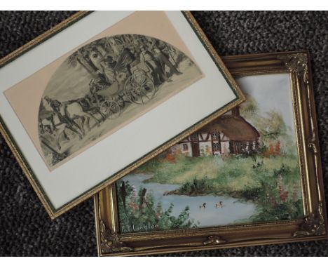 Globus, (19th century), after, a Ltd Ed print, carriage, 12 x 23cm, mounted framed and glazed, 22 x 29cm, and Pat Longton, (2