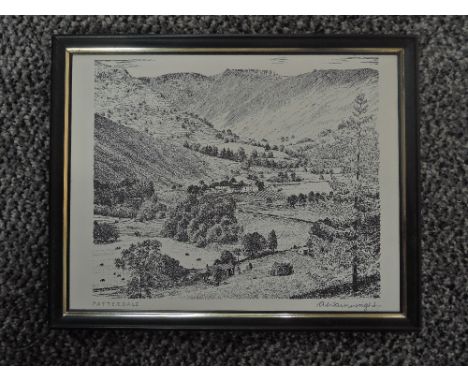 Alfred Wainwright, (1907-1991), after, a print, Patterdale, signed in green, 19 x 24cm, framed and glazed, 23 x 27cm