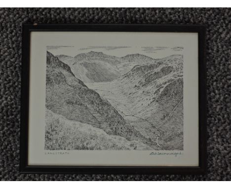 Alfred Wainwright, (1907-1991), after, a print, Langstath, signed in green, 19 x 24cm, framed and glazed, 23 x 27cm