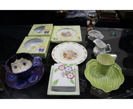 Collection of various ceramics, to include an Elizabeth Radford&nbsp; butter dish, Carlton Ware cup and saucer, two Royal dou