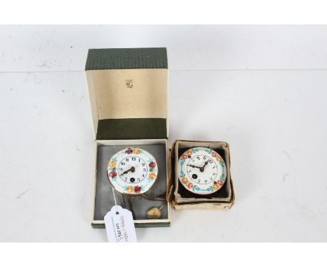 Wintermantel pendulette miniature wall clock, with enamel dial (AF), and another by Schatz &amp; Sohne (2)