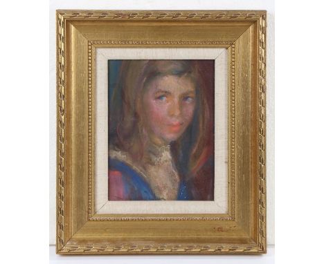 Josephine Graham (Scottish, b.1930) Portrait of a young girl, signed (lower-left), pastel, 20cm x 15cm