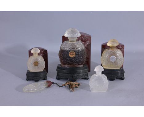 (5) Assorted Vintage Bourjois "Kobako" Glass Perfume Bottles (Bourjois "Kobako" - 1, 2, 3, 4, 5)  Provenance: single owner li