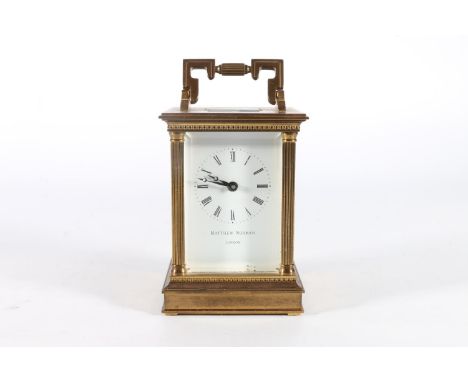Matthew Norman of London brass cased carriage clock, 14.5cm tall. 