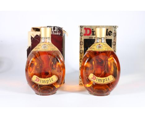Two bottles of HAIG'S DIMPLE blended Scotch whisky 70° proof 26 2/3 Fl Ozs, each in different boxes. 