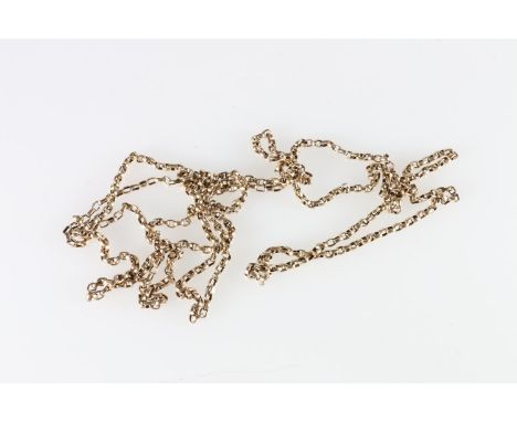 9ct gold muff chain with ring links, 34.9g 