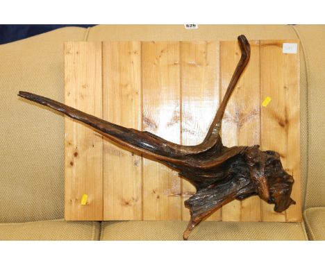 ALEX MILLIGAN, Driftwood sculpture on joined pine panel, 53cm x 41cm. 