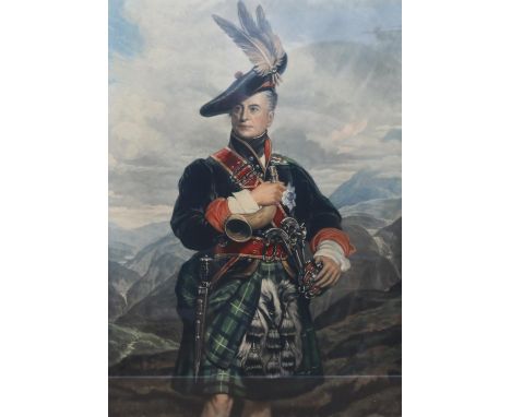 After SIR HENRY RAEBURN RA (1756-1823), George Gordon, 5th Duke of Gordon, coloured mezzotint engraving, pencil signed "H Mac