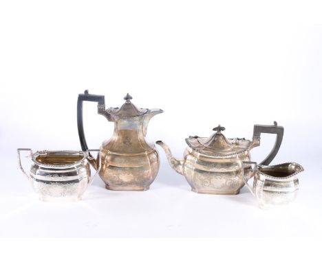 Silver plated four piece tea service by A&amp;Co limited.&nbsp; 