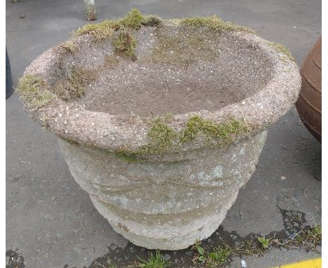 An OVER-SIZED classical style stoneware style garden planter - dimensions 50cm diameter x 50cm height - AND THE MOSS IS FREE!