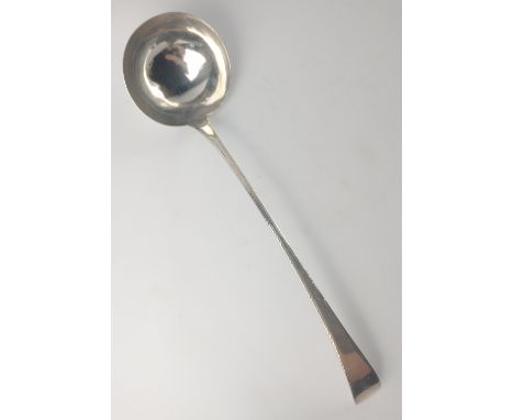 An early London silver hallmarked 1774 LADLE, by silversmith THOMAS FOSTER,  dimensions 34cm long approx, weight 152g.