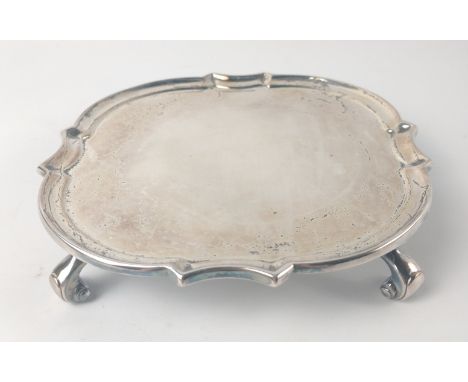 A London silver hallmarked 1932 small presentation TRAY to Dr John Cottrell, from DUNLOP Ltd Oil &amp; Marine Division, dimen