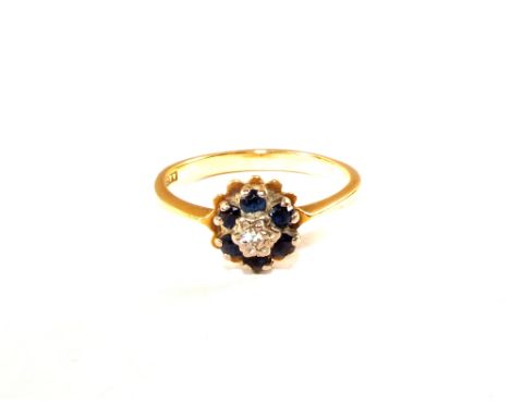 An 18ct Gold Sapphire and Diamond ring size K