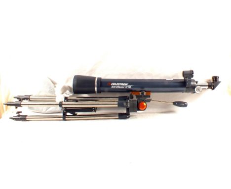 A Celestron Astromaster LT70 telescope and tripod