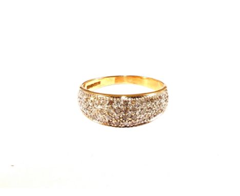 A 9ct Gold Diamond set band ring, 0.50ct, size R