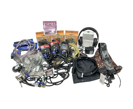 Guitar accessories, to include three Truetone 1 Spot Combo Packs, three Fender California Series speaker cables, including 25