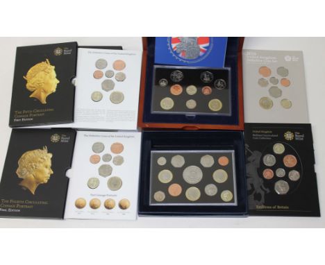 Assorted Royal Mint coin sets comprising; 2004 Executive proof collection, The Forth and Fifth Circulating Coinage Portrait c