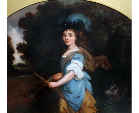 Follower of Sir Godfrey Kneller, 18th Century School, oil on canvas, three quarter length portrait depicting a lady as Diana 