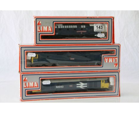 Three boxed Lima OO gauge Diesel locomotives to include Earl Mountbatten of Burma, Revenge and Eagle 