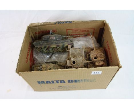 Collection of seven pre built 1:35 scale mainly world war two German model tanks, Built and painted to a high standard.