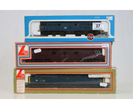 Three boxed OO gauge locomotives to include Airfix 541006 A1A A1A Class 31/4 Diesel Locomotive (BR Blue Livery), Lima Western