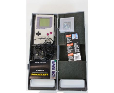 Nintendo - Game Boy console, 2 x games to include cased Asteroids with instructions and Tetris, plus charger and Nintendo Gam