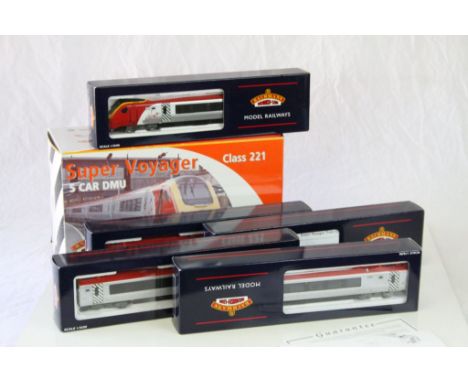 Boxed Bachmann OO gauge 32626 Class 221 Virgin Super Voyager 221 101 5 Car Tilt Louis Bleriot DMU