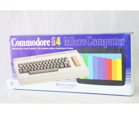 Retro Gaming - boxed Commodore 64 MicroComputer to include console and aerial cable 