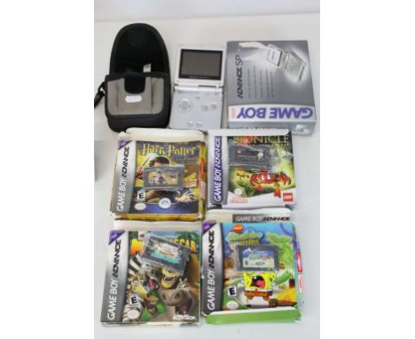 Retro Gaming - Nintendo Game boy advance SP to include boxed Gameboy Advance console with instructions &amp; case, 4 x boxed 