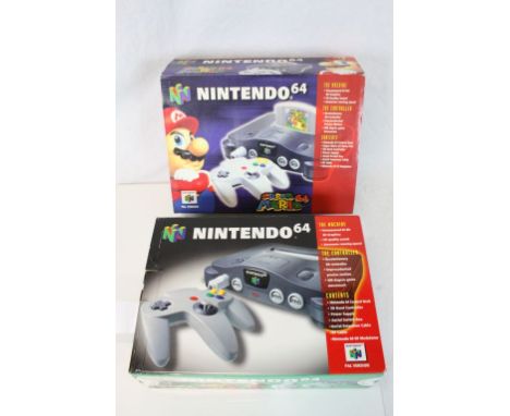 Retro Gaming - Boxed Nintendo N64 in a Super Mario sleave to include console, controller, instructions, power accessories and