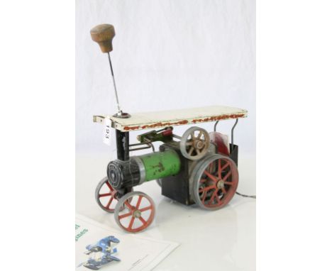 Mamod Steam Tractor TE1 showing play wear and paint loss