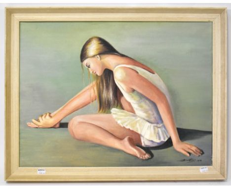 BERNARD WILLEMS (1922-2020); oil on canvas, portrait study of a young ballerina, signed and dated 1974, 45 x 60cm, framed.  †