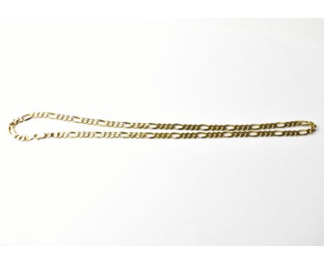 A 9ct gold flat link chain necklace, with lobster clasp stamped '375', approx 20.5g.
