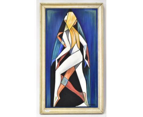 BERNARD WILLEMS (1922-2020); oil on canvas, abstract portrait of a female, signed, 65 x 34.5cm, framed.  † CONDITION REPORT: 