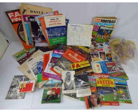 A good quantity of football related items, to include football programmes, Final Tie between Burnley and Tottenham Hotspur Ma
