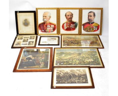 Ten various 19th century and later prints relating to the Boer War and other military campaigns, including examples titled 'T