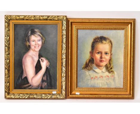 BERNARD WILLEMS (1922-2020); two oils on canvas, portrait study of a young girl and a study of a woman, both signed, 40 x 32c