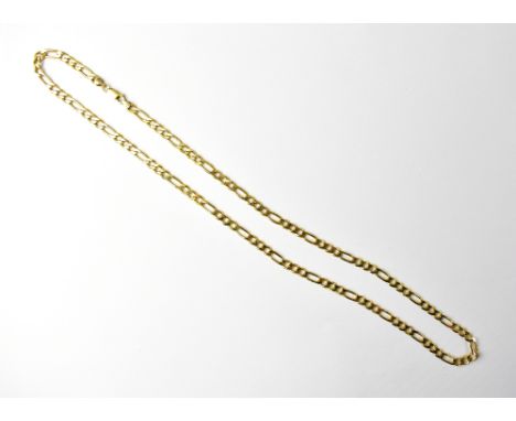 A 9ct gold flat link chain necklace, with lobster clasp stamped '375', approx 21g.