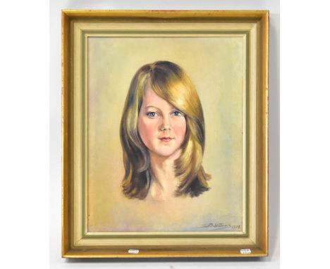 BERNARD WILLEMS (1922-2020); oil on canvas, head and neck portrait study of a young woman, signed and dated 1973, 50 x 40cm, 