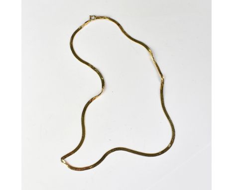A 9ct gold flat link braided chain necklace, length approx 40cm, approx 4g.