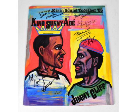 JIMMY CLIFF; 'Kirin Sound Together '85' programme, bearing the signatures of Jimmy Cliffe, King Sunny Adé, Aston Barrett, Ear