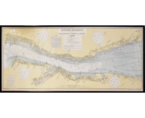 A Marine Surveyor and Water Bailiffs Drawing Office map depicting Liverpool Bay surveyed by the Marine Surveyors of the Merse