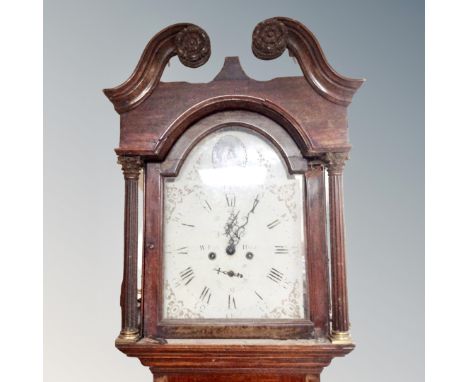 A 19th century mahogany cased longcase clock with painted dial marked W. Ruft of Hull 