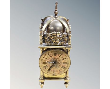 A reproduction brass lantern clock, height 25 cm 