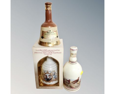 A Bells Scotch Whisky Commemorative decanter, The Marriage of H R H Prince Andrew with Miss Sarah Ferguson 1986, 750ml, seale