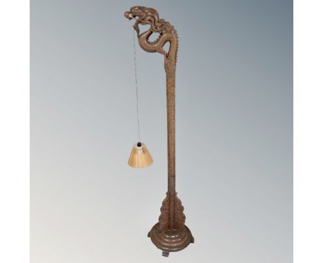 A continental carved Dragon floor lamp 