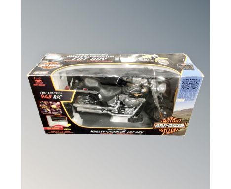 A New Bright Radio controlled Harley Davidson fat boy motorcycle, boxed 